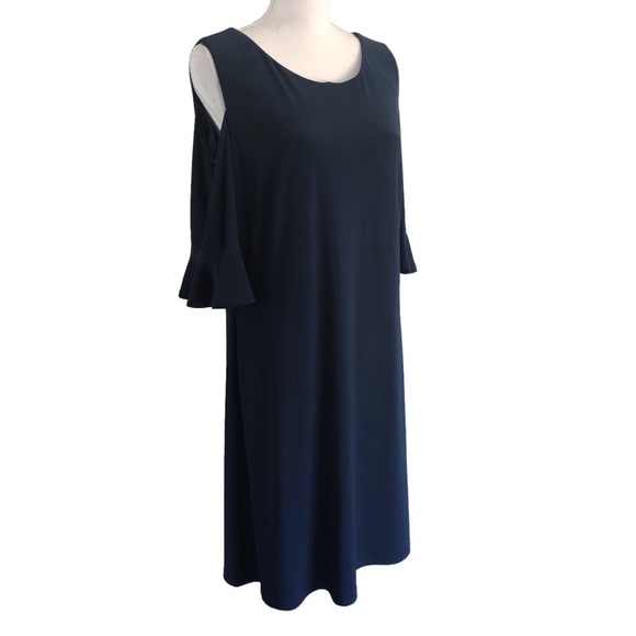 Tommy Hilfiger Navy Blue Cold Shoulder Short Dress Size 16 - Picture 1 of 9